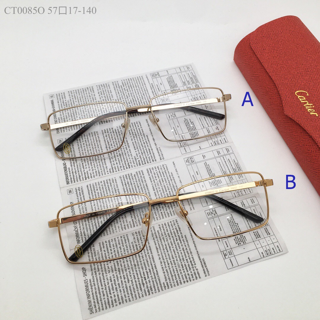 Santos de Cartier Eyeglasses CT0085O Rectangular Frame